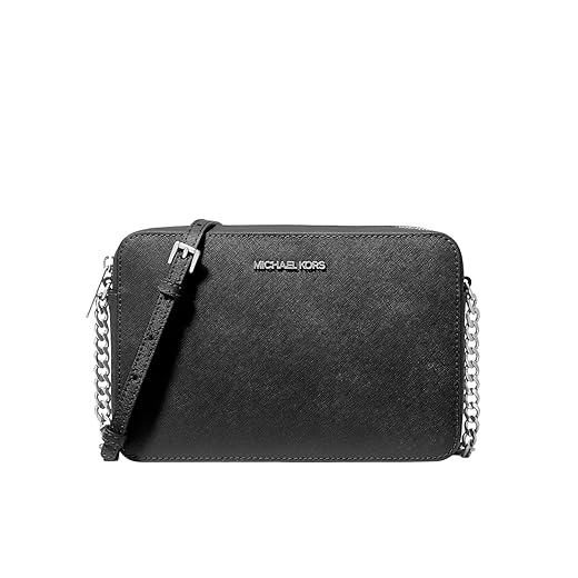 Michael Kors Women's Jet Set Item Crossbody Bag (black/silver)