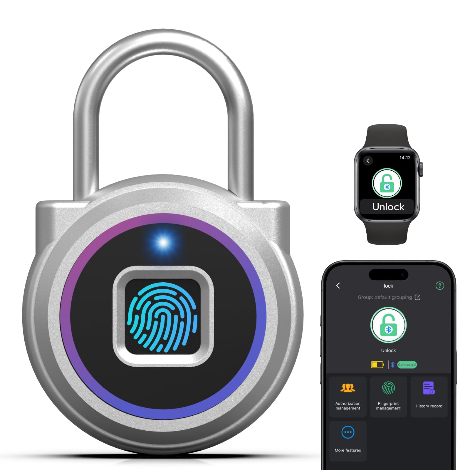 Cadenas intelligent sans clé anti-perte pour sac et casier
