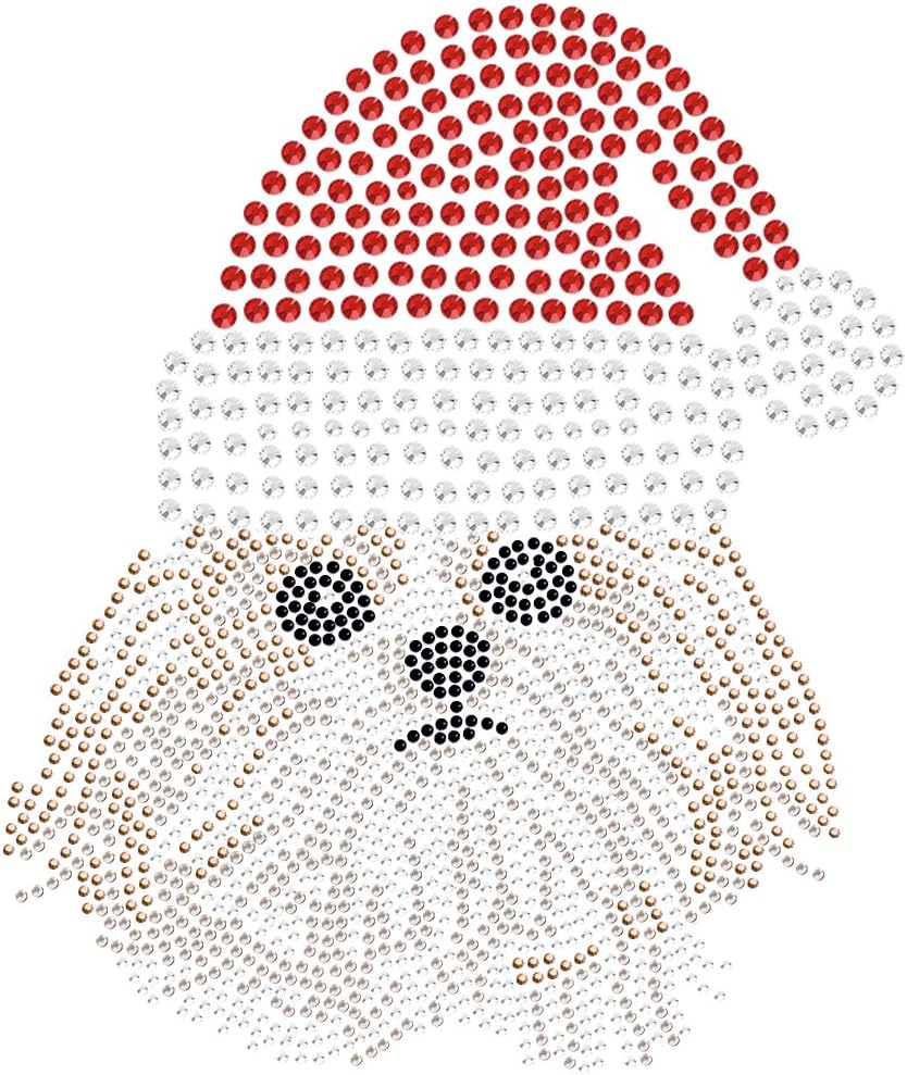Shih Tzu with Santa Hat - Bling Christmas Bandana - White