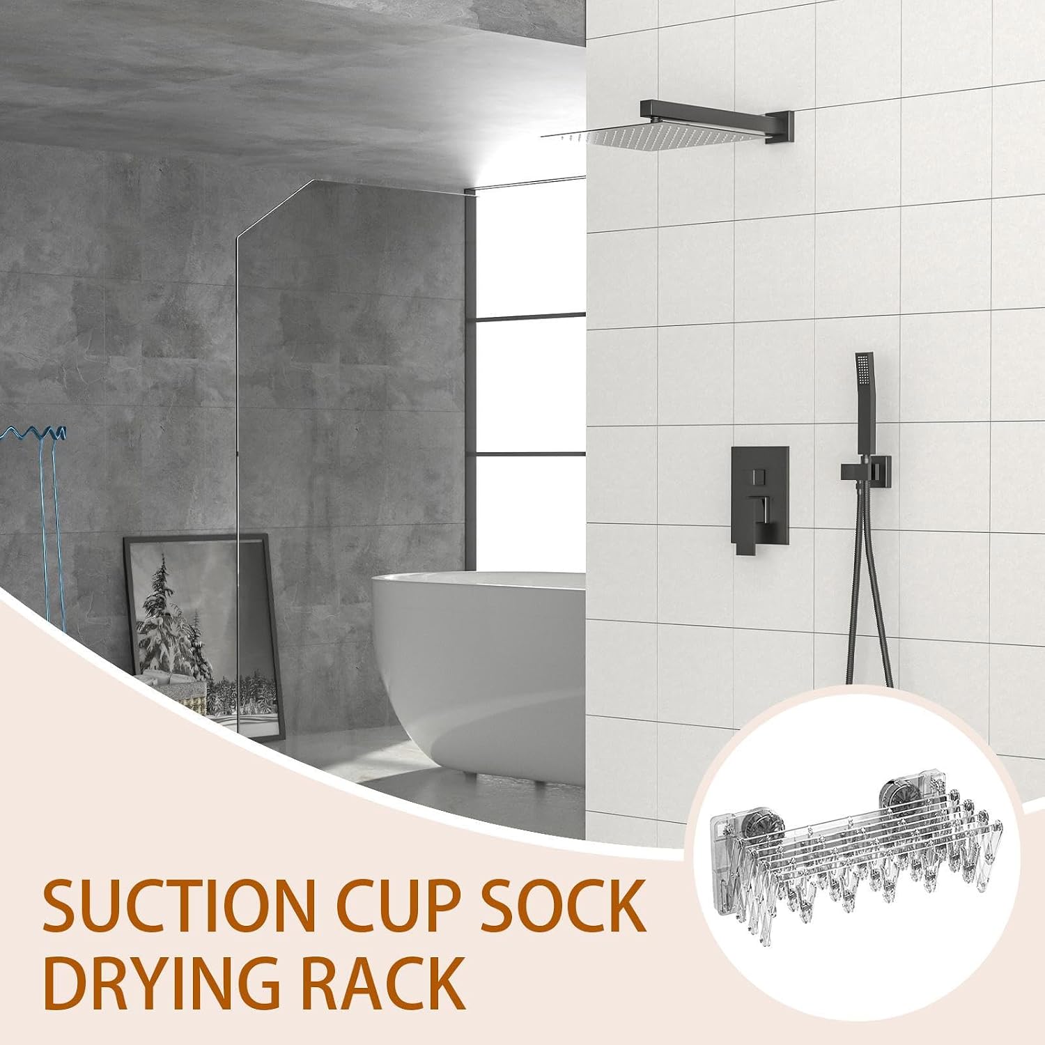 Wall Mounted Sock Drying Rack - Foldable Drying Hanger with Clip - Multipurpose Space Saving Clothes Rack Wall Mounted Household Supplies for Underwear