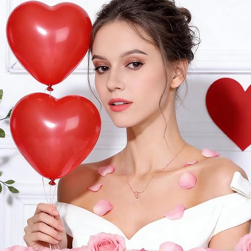Miniatura 3 de Turandoss - Collares delicados con inicial para niñas y adolescentes, con dije en forma de corazón pequeño chapado en oro rosa de 14 quilates,