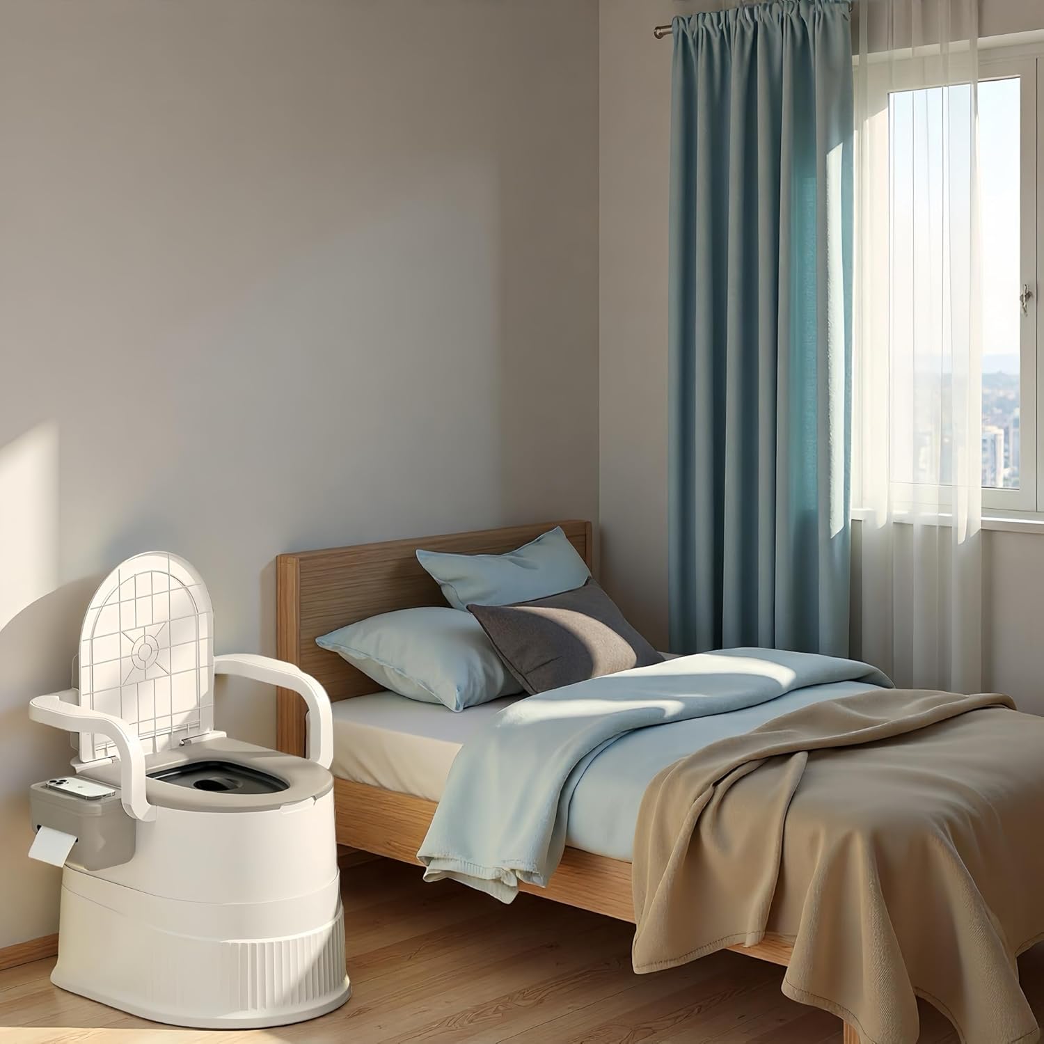 RVTENRIO Portable Toilet Chair with Backrest - Image 3