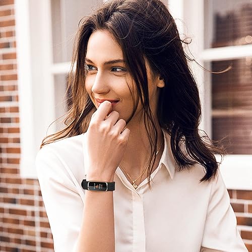 Miniatura 7 de Paquete de 3 correas deportivas delgadas compatibles con Fitbit Luxe Band para mujer, correas de repuesto delgadas y huecas de silicona suave para