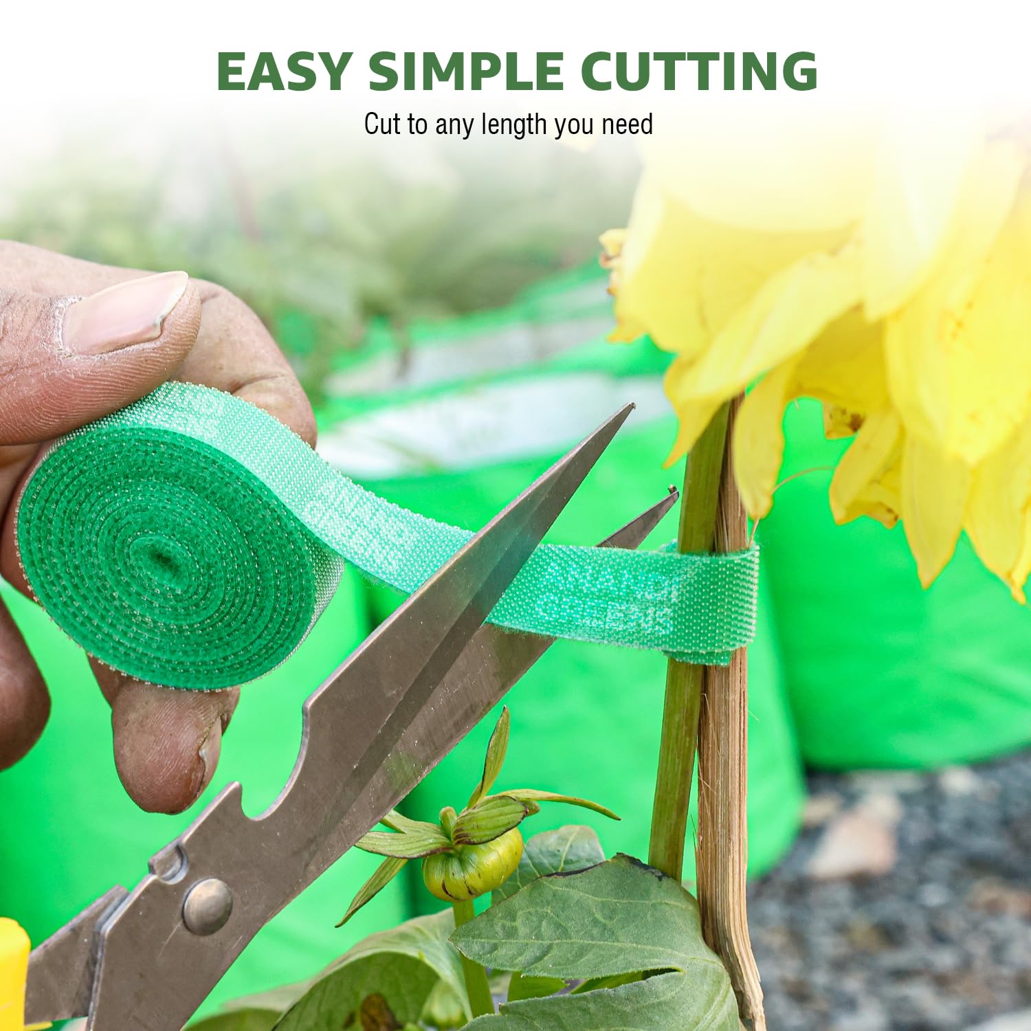 Anandi Green's 1 Meter x 12 MM Plant Ties Reusable Adjustable Gentle Plants Supports for Effective Growing Multi Use Support Tie Tape for Gardening Wire Organizer Cable Management (5, Green) - Image 6 thumbnail
