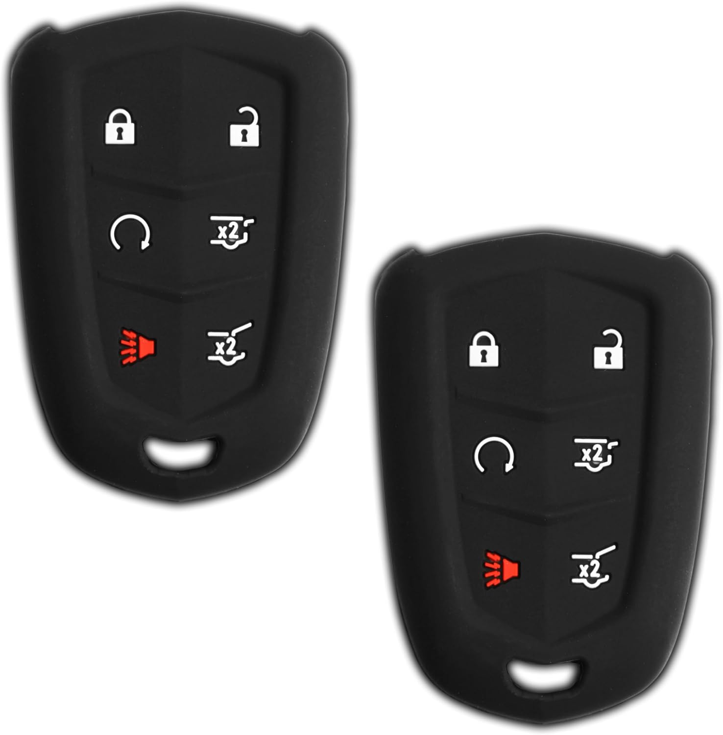 Keyless Entry Remote Car Smart Key Fob Shell Cover Soft Rubber Case for Cadillac Escalade HYQ2AB (Pack of 2)