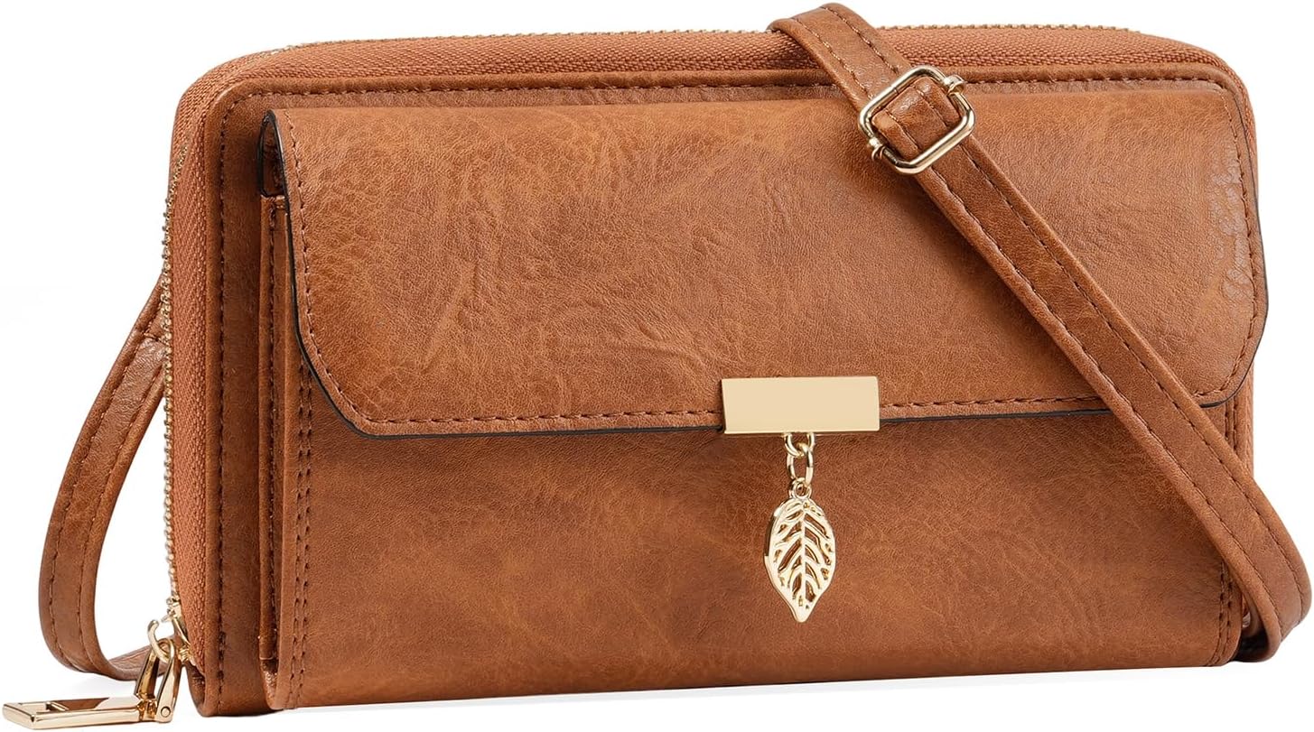 GOIACII Crossbody Bag for Women Wristlet Wallet Phone Purse with RFID Card Slots Adjustable Shoulder Strap