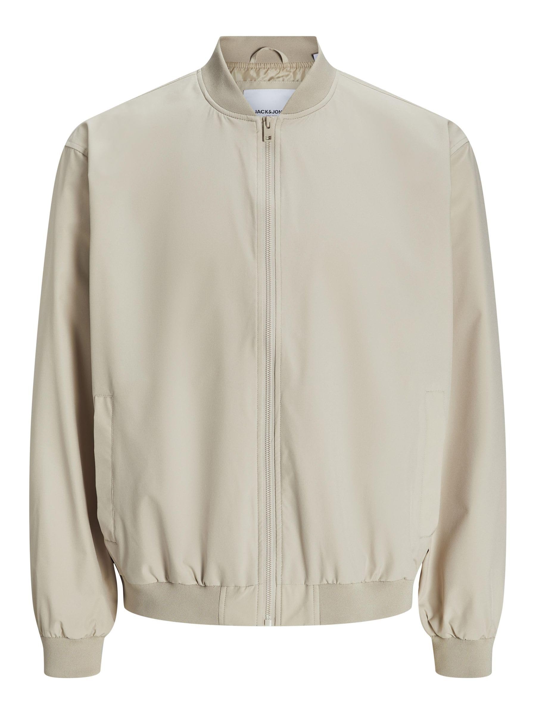 JACK & JONES Mens Charge Bomber Jacket Moonbeam M