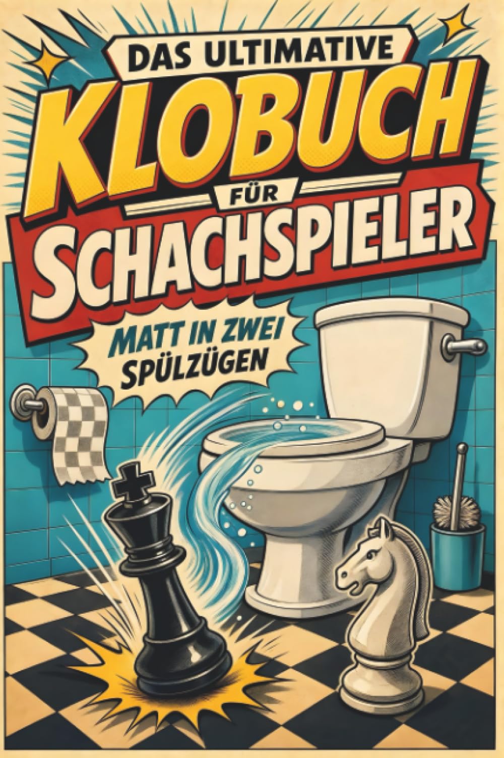 Das ultimative Klobuch für Schachspieler: Matt in zwei Spülzügen. Lustiges Geschenk für Fans von Schach, Strategie und Damengambit