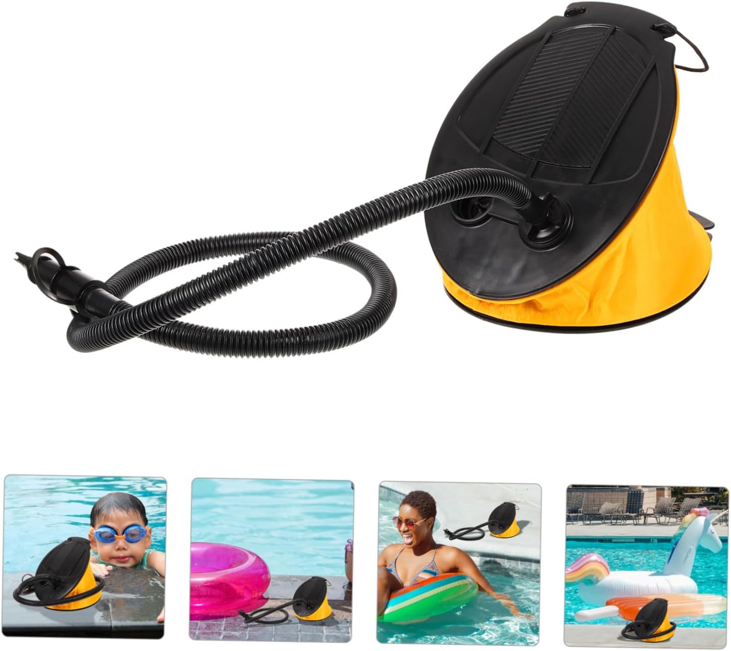 Hemobllo Portable Inflatable Foot Pump Capacity with Long Hose for Air Mattress Boat Balloon Bed and Balls Compact Manual Inflator for Inflatables and Sports Equipment