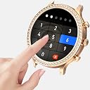 Loluka Pink Smart Watches for Women with Diamonds, Answer/Make Call Ladies Bluetooth Smartwatch for Android and iOS Phones, Rhinestone Fitness Activity Tracker Sleep Tracker Pedometer gallery image