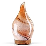 Porseme 150ml Essential Oil Diffuser Glass Color Changing Aroma Air Diffusers Aromatherapy Ultrasonic Cool Mist Humidifier 6 Running Hours Waterless Auto-Off for Sleeping, Yoga, Office, Spa (Desert)