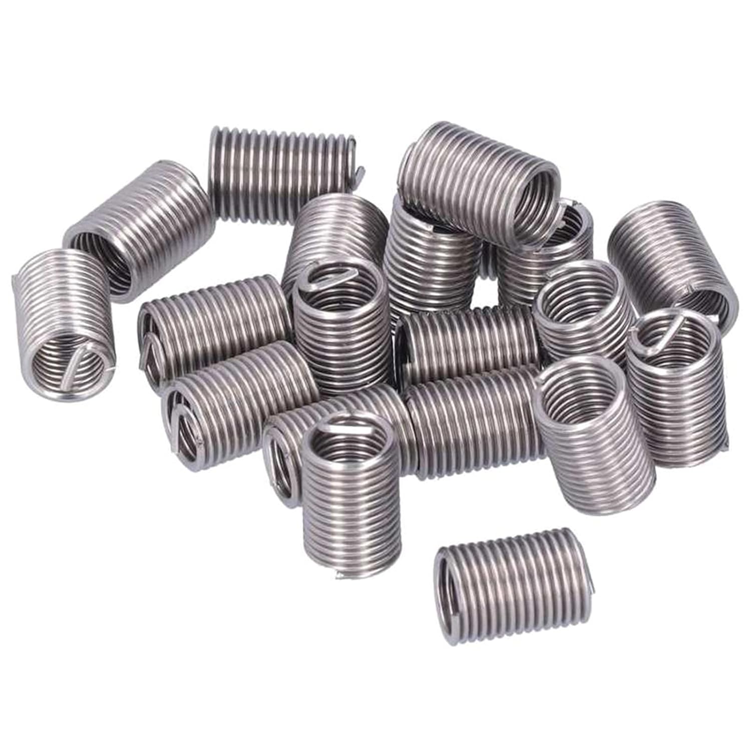 Wire Thread Inserts,Helical Type Coiled, 20Pcs M12x1.75 Stainless Steel Helical Threaded Insert, Wire Screw Bushing Helical Thread Repair Kit, M12x1.75x1D (Color : As Show, Size : M12x1.75x2.5D)