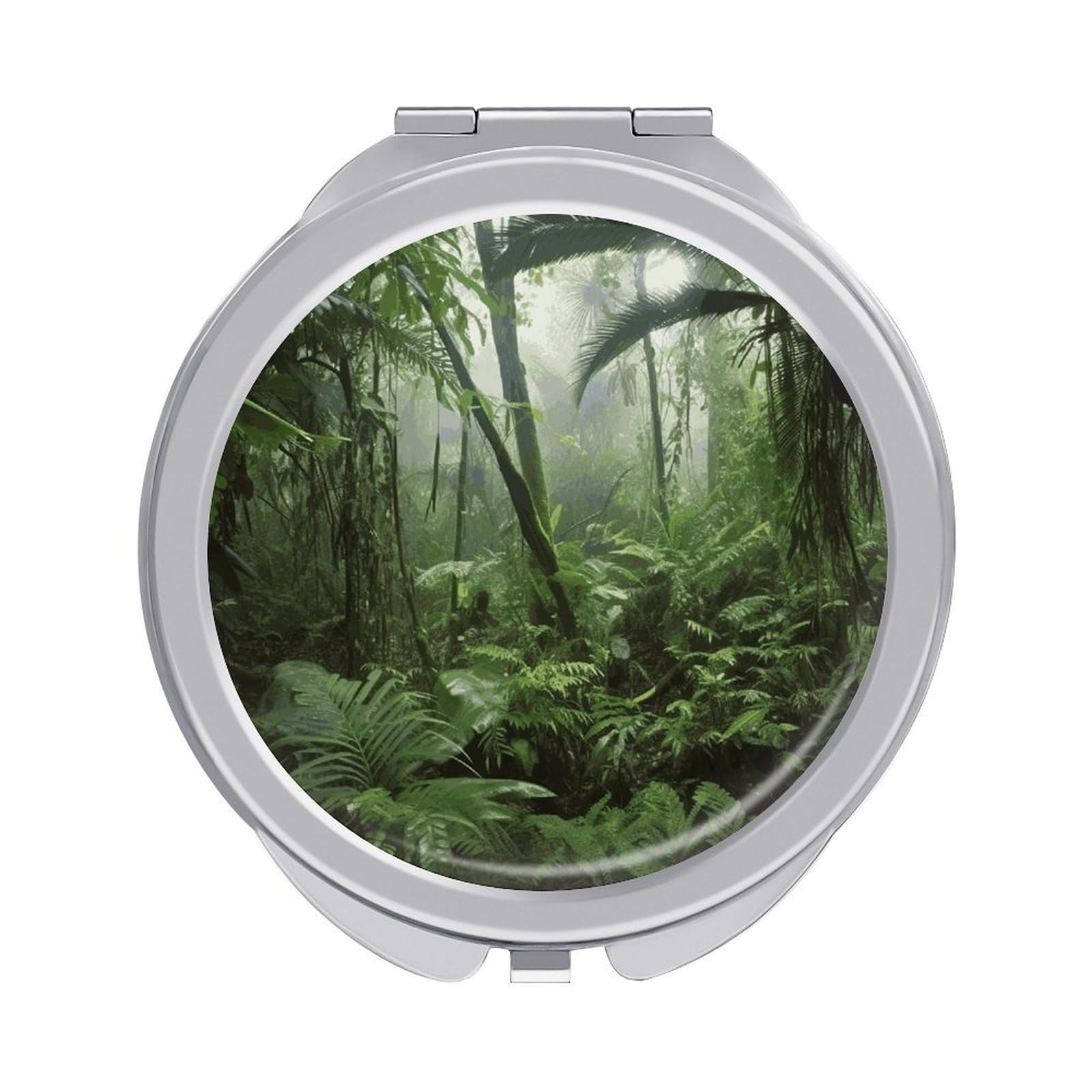 FekiLoot Tropical Rainforest Travel Makeup Mirror 2 X /1 X Magnifying Slim Pocket Mirrors Compact for Purse Travel Makeup Mirrors for Pocket, Handbag, Purse Women Gift