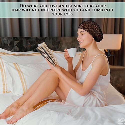 Miniatura 4 de KETAR 4 redes para el cabello para dormir, 5.5 x 7 pulgadas, ligeras, transpirables, de malla de viscosa, suaves, cómodas para uso a largo plazo,