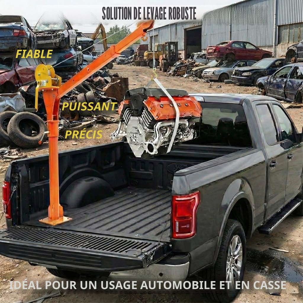 AIM Tools Treuil Manuel 2600 lbs 1180 kg Treuil à Manivelle à Cliquet Manuel avec Frein Automatique, pour Voiture Bateau Camion Traction et Levage 325638