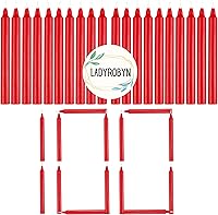 Vista 31 de Juego de 20 velas cónicas de color sólido, velas de cera de parafina sin goteo de 4 pulgadas con mecha de algodón, ideal para bodas, shabat