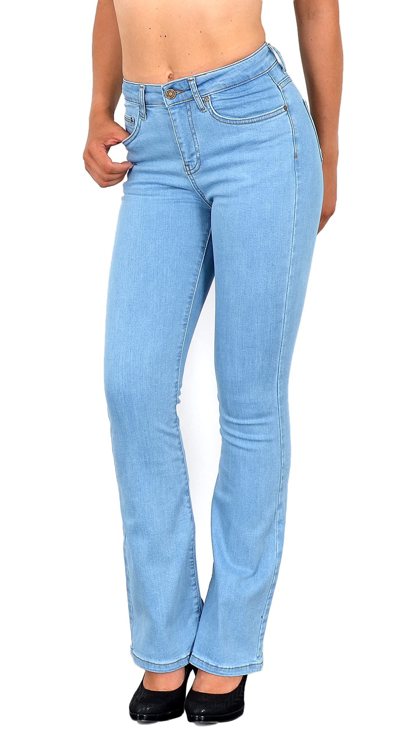ESRA Bootcut Jeans Damen High Waist Wide Leg Jeans Damen Stretch