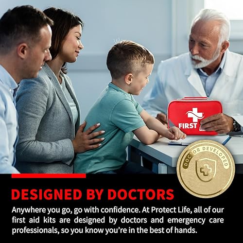 Vista 2 de Protect Life Kit de primeros auxilios de supervivencia para el hogar/negocios, kits de supervivencia de campamento Mini kit de primeros auxilios