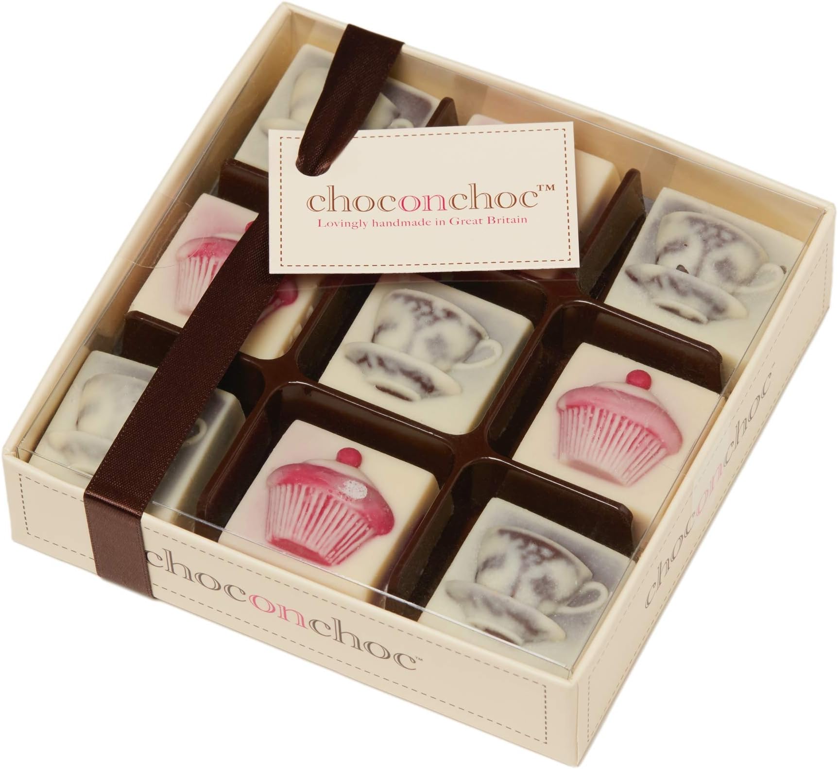 Choc On Choc Chocolate Tea Cups and Cakes 9 Piece Box 110g