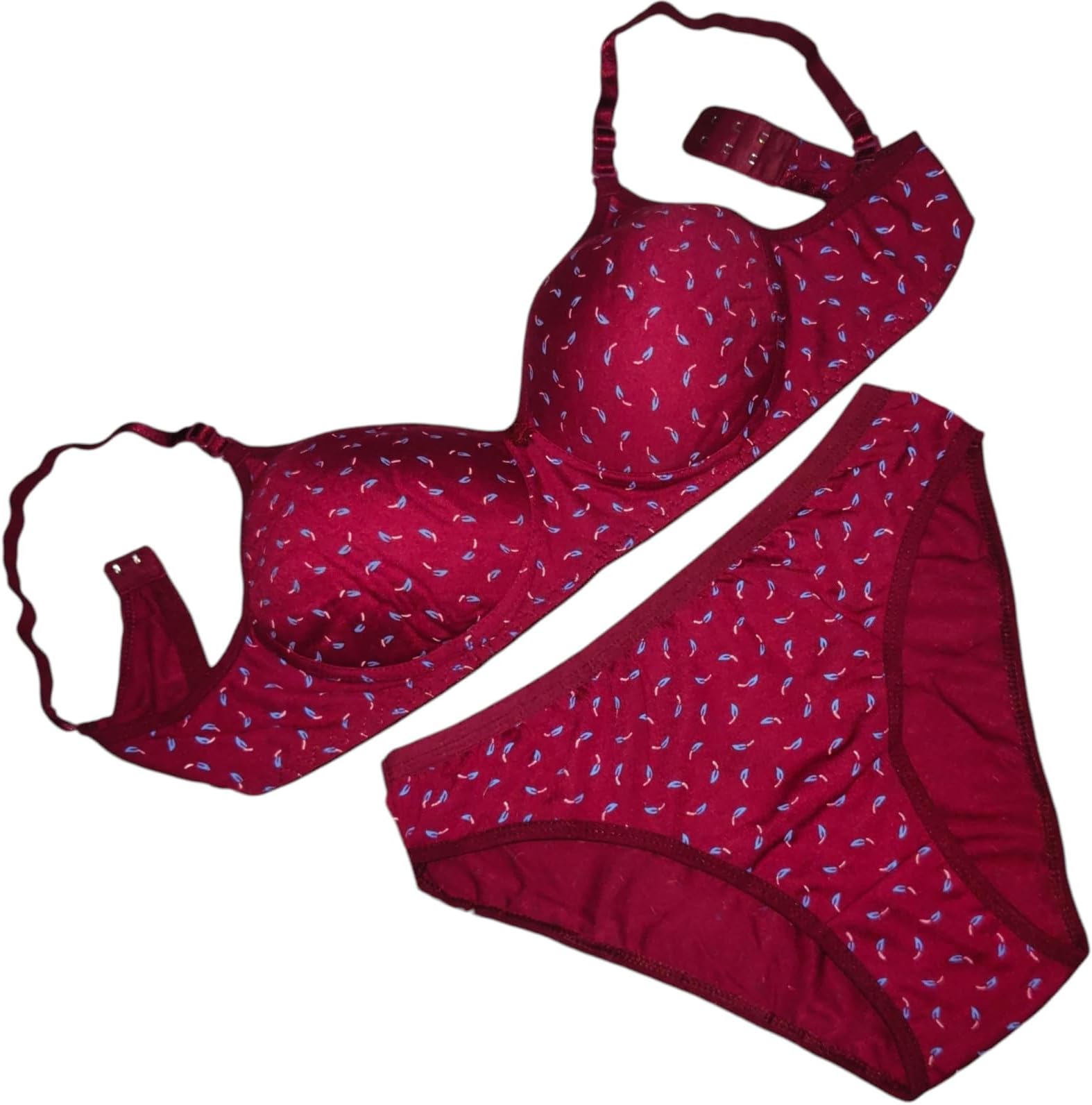 PiyluWomen's Printed Full Coverage Lighty Padded Lingerie Set (Pack of 1)