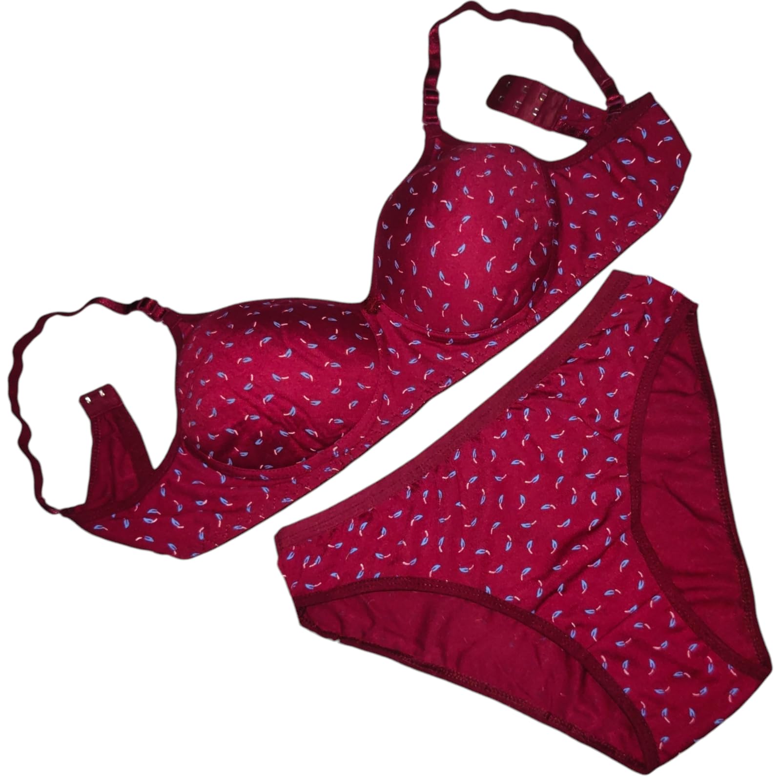 PiyluWomen's Printed Full Coverage Lighty Padded Lingerie Set (Pack of 1)