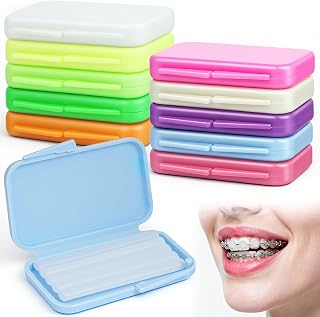Orthodontic Wax for Braces 10 Pack, Clear Dental Wax Strips for Brackets Aligners Wearer, Comfort Cover Relief Irritation Pain, Food Grade Dental Care for Home Travel Office, Mixed Flavors