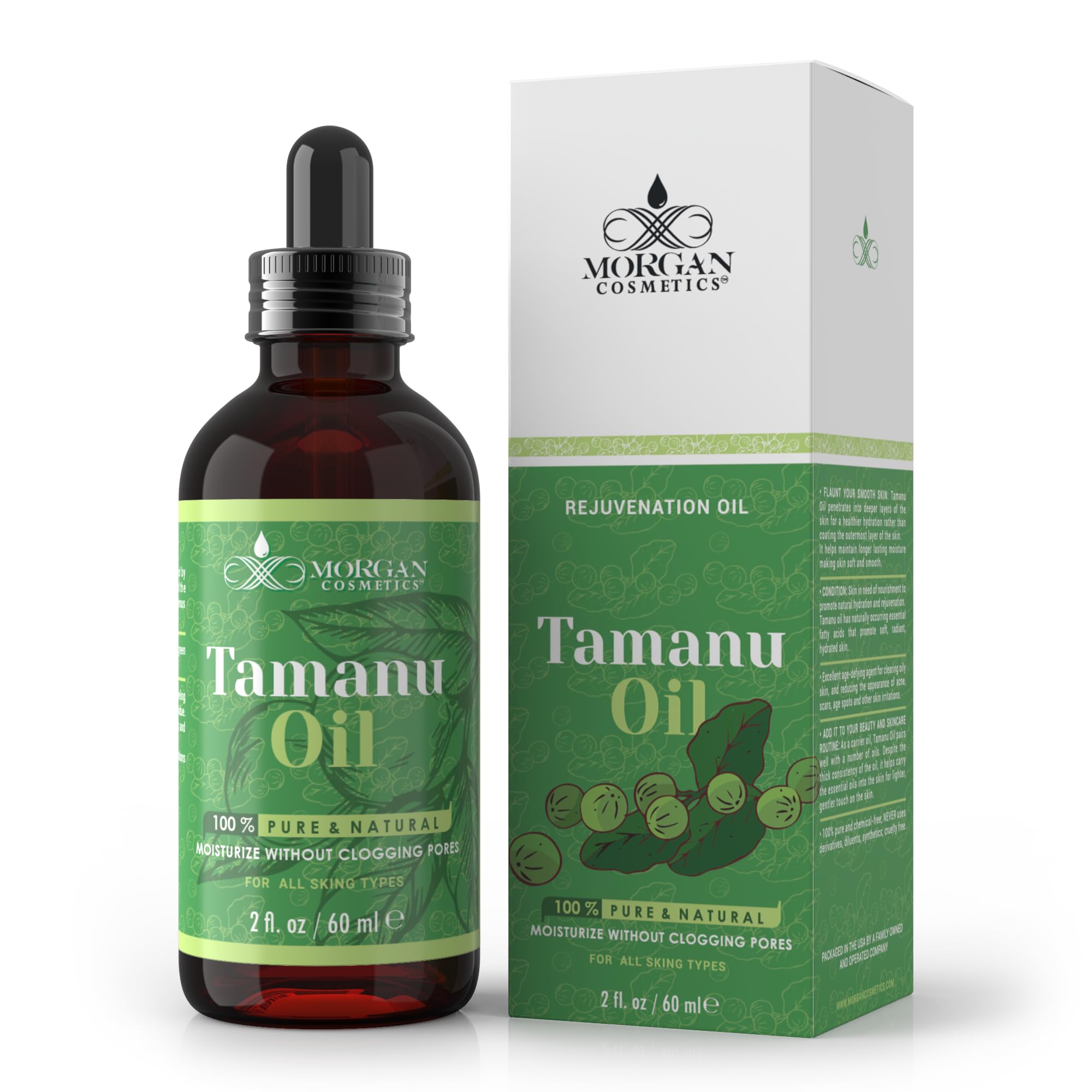 Morgan Cosmetics100% Pure Tamanu Oil, Cold Pressed, USDA Certified Organic, 2 fl oz