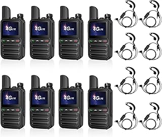 8 Pack(Unlimited Range) Lifetime Free Global Walkie Talkies(Includes Headphones);Coverage Distance exceeds 5,000 Miles for Fleet Dispatch/Construction site Collaboration/Security Liaison