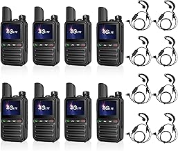 8 Pack(Unlimited Range) Lifetime Free Global Walkie Talkies(Includes Headphones);Coverage Distance exceeds 5,000 Miles for Fleet Dispatch/Construction site Collaboration/Security Liaison