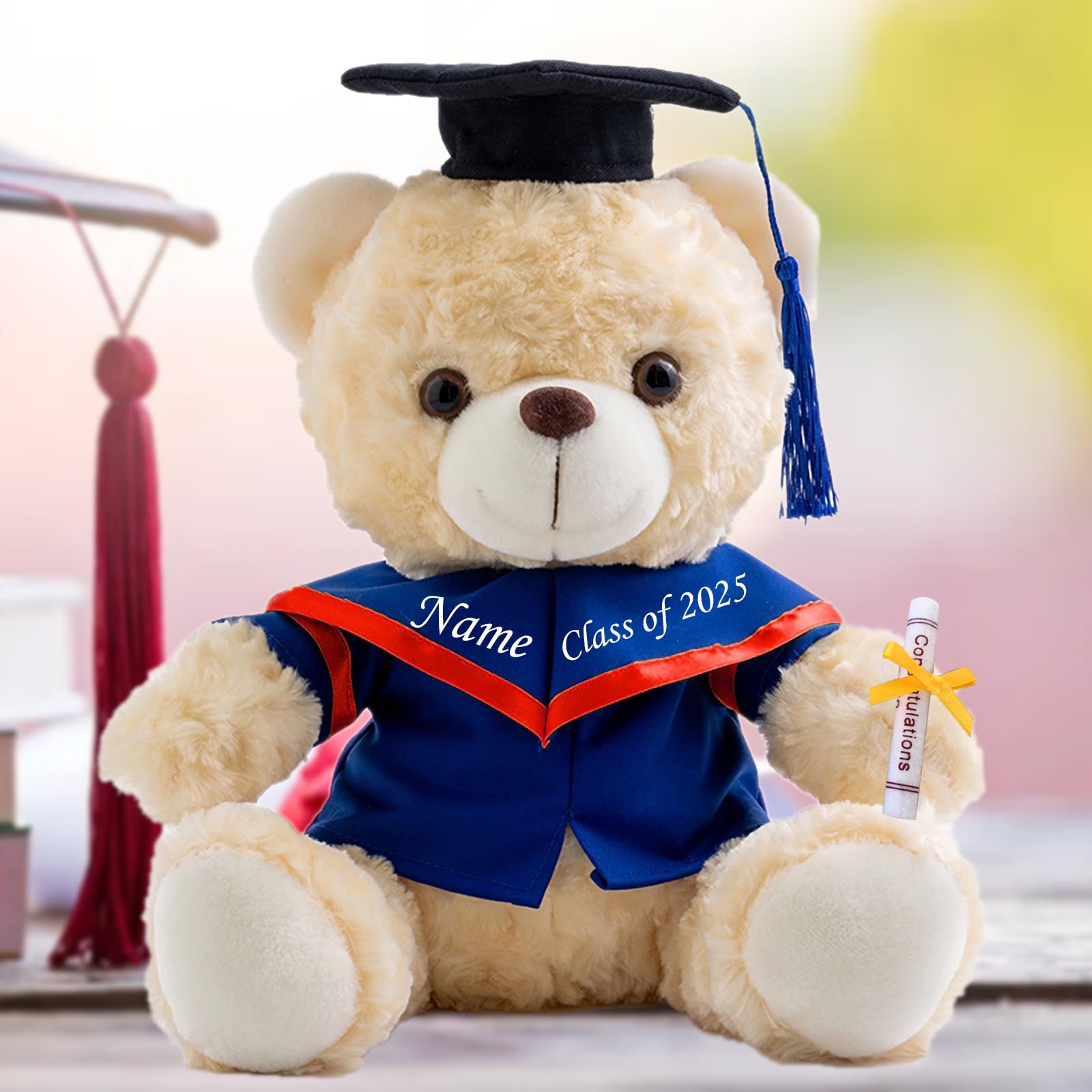 Personalized Gifts Teddy Bear with Custom Text/ Name, Graduation Bear Class of 2025 Personalized Teddy Bear for Graduation Day 2025 Graduation Gifts