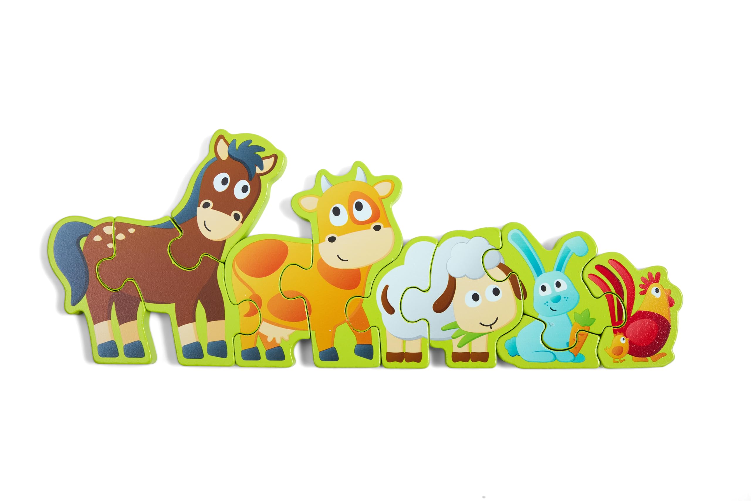 Hape Numbers & Farm Animal Puzzle | Double-Sided Wooden Jigsaw Game For Kids 10-Piece