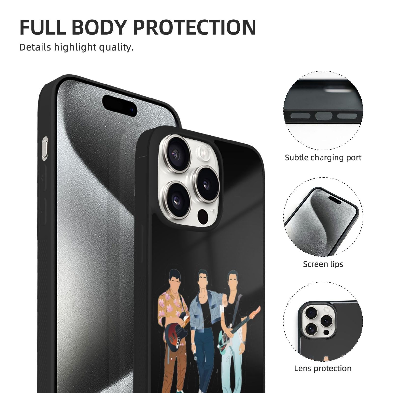 Baisacrafts Jonas Brothers Case Compatible with iPhone 15 Pro Max
