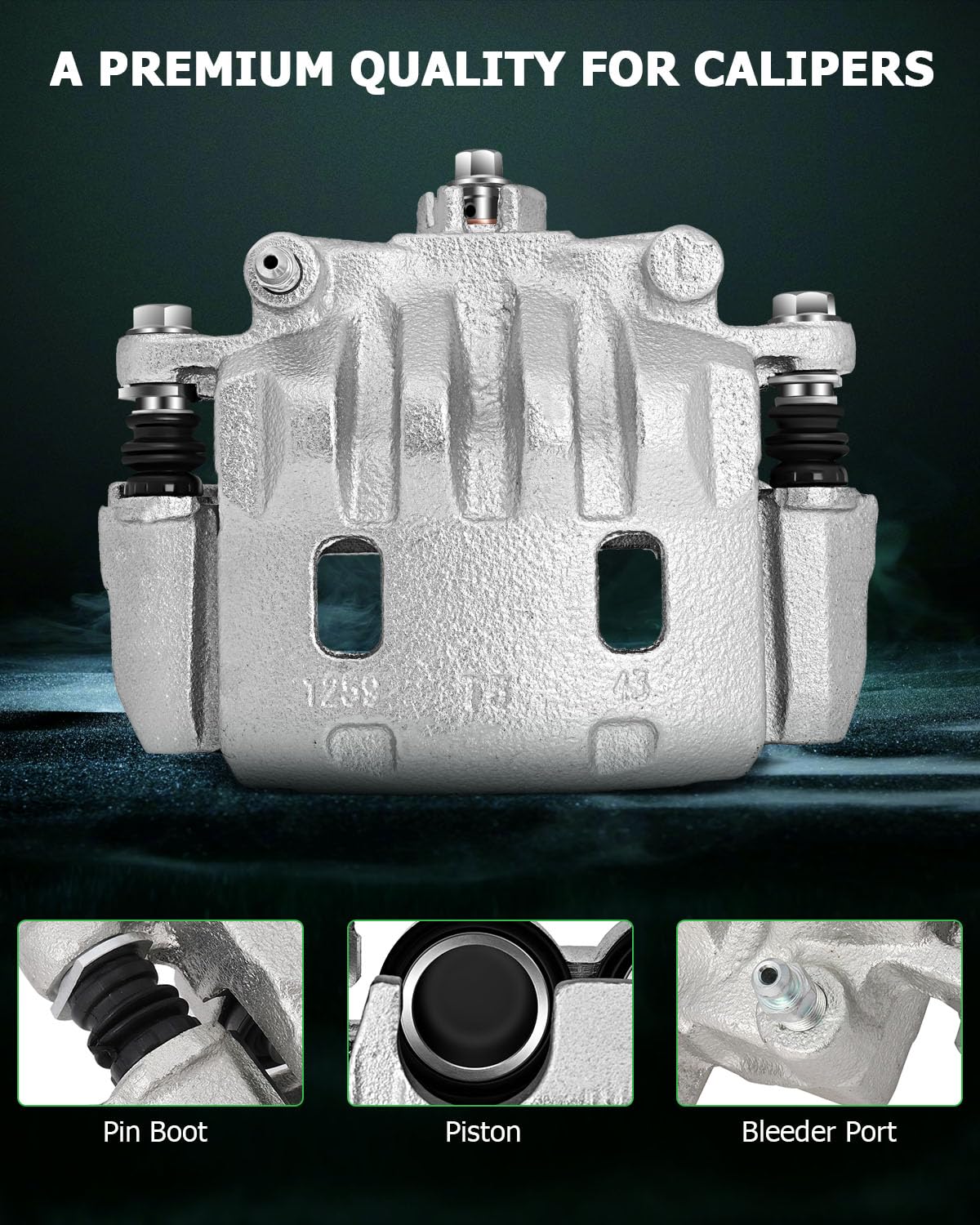 2-Piece Front Brake Caliper Assembly With Bracket For 2002-2006 Toyota Camry (2.4L L4 & 3.0L V6)