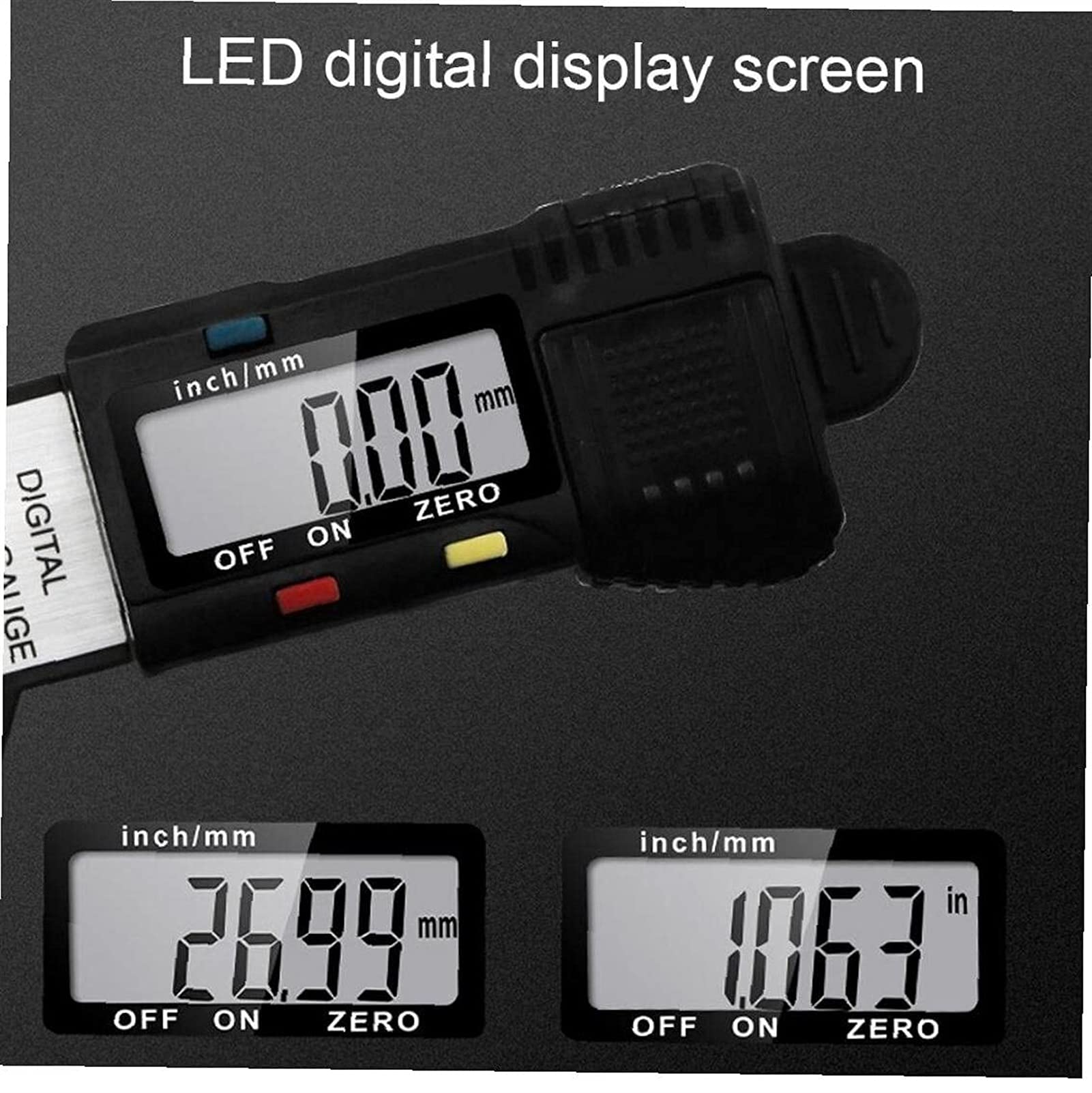 Medidor Digital de Profundidad de la Banda de Rodadura del neumático Comprobador de Profundidad de la Banda de Rodadura portátil de 0-25,4 mm con Herramienta de Pantalla LCD