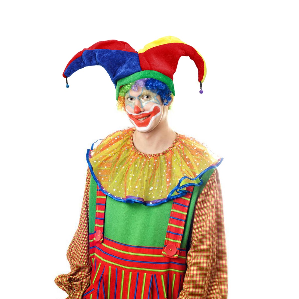 STOBOK Clown Hat for Adults and Kids Lightweight 3-Point Costume Headwear for Parties Stage Performances and Dress up Play 18.5 Inch Size - Image 2