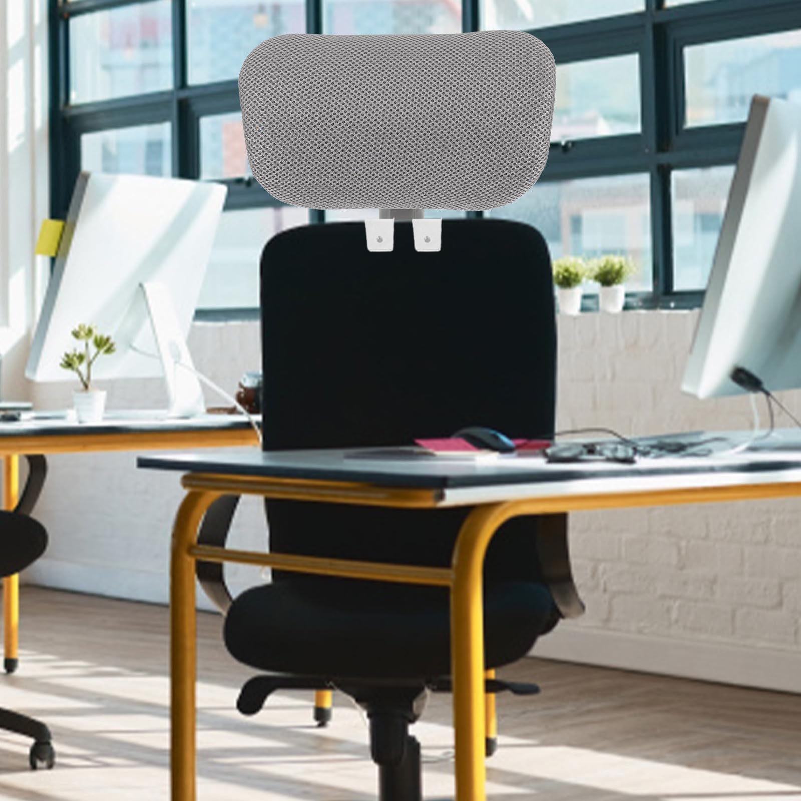 1set Cuscino Poggiatesta Sedia Ufficio Ergonomico Regolabile Supporto Cervicale Traspirante e Staccabile per Poltrona da Lavoro Computer