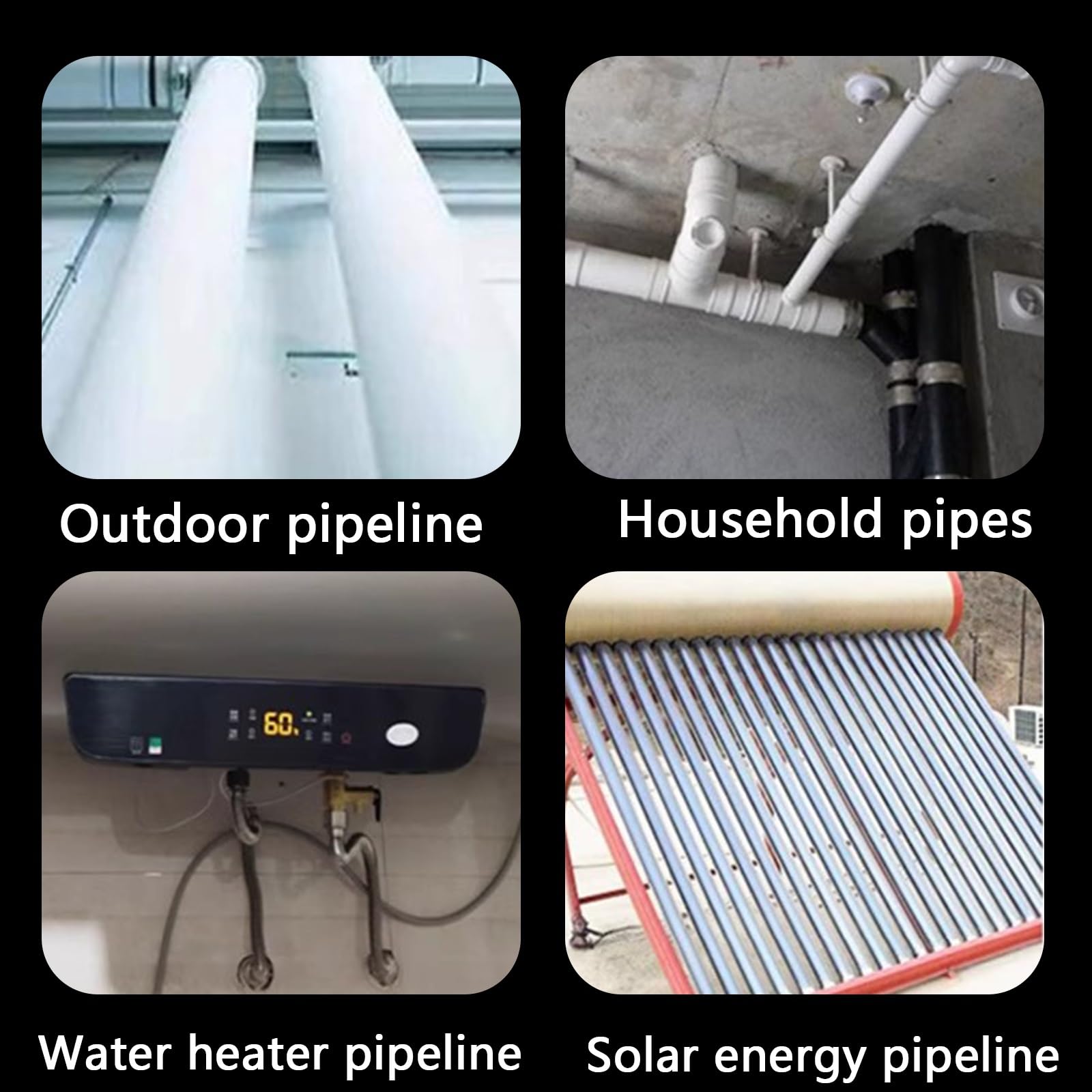 Aislamiento autoadhesivo for tuberías,Tubo Espuma Proteccion Pipe Insulation Foam,para exteriores, interiores y protección contra heladas,Agua Fría Caliente tuberías,95cm(22mmID)