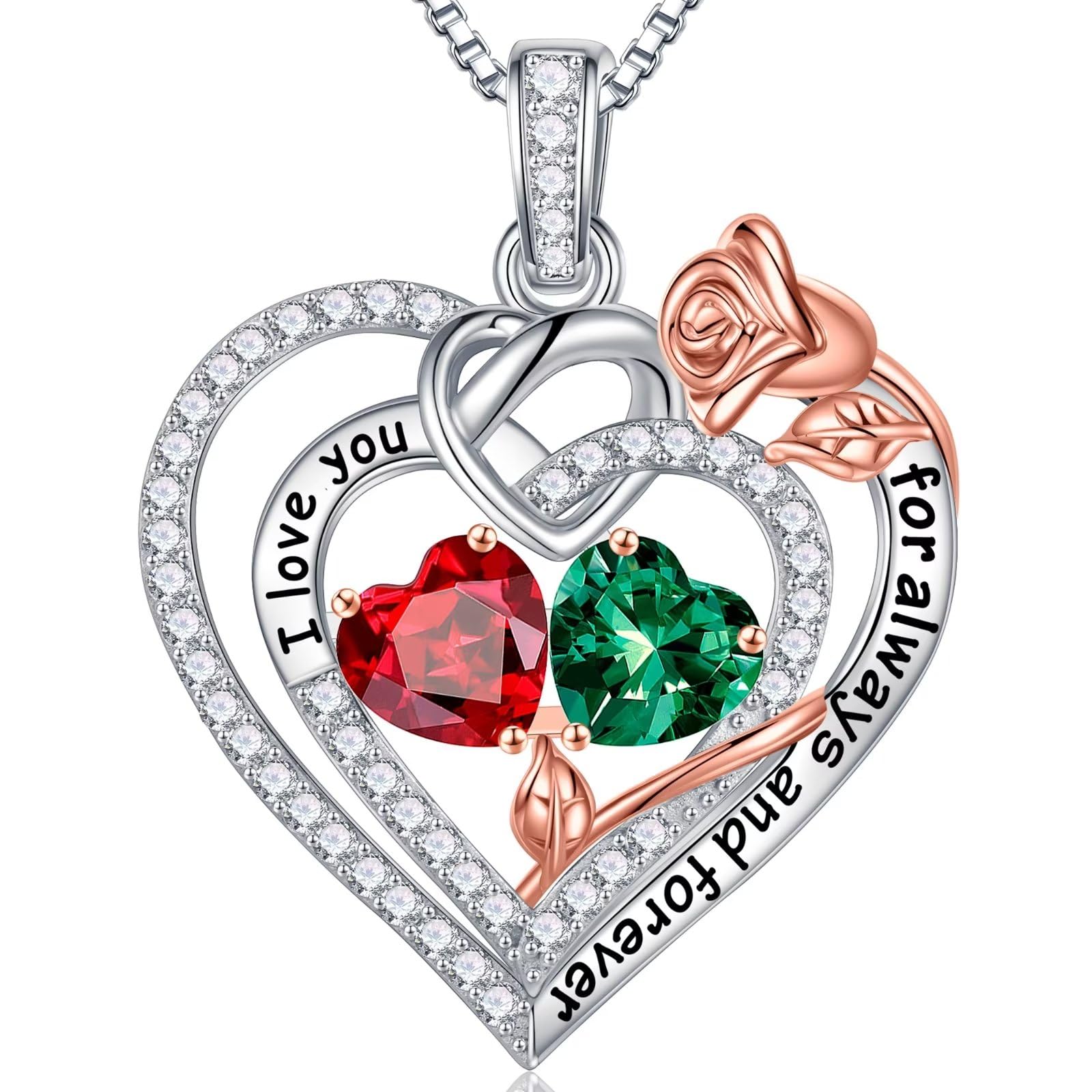 Iefil Rose Heart Necklace