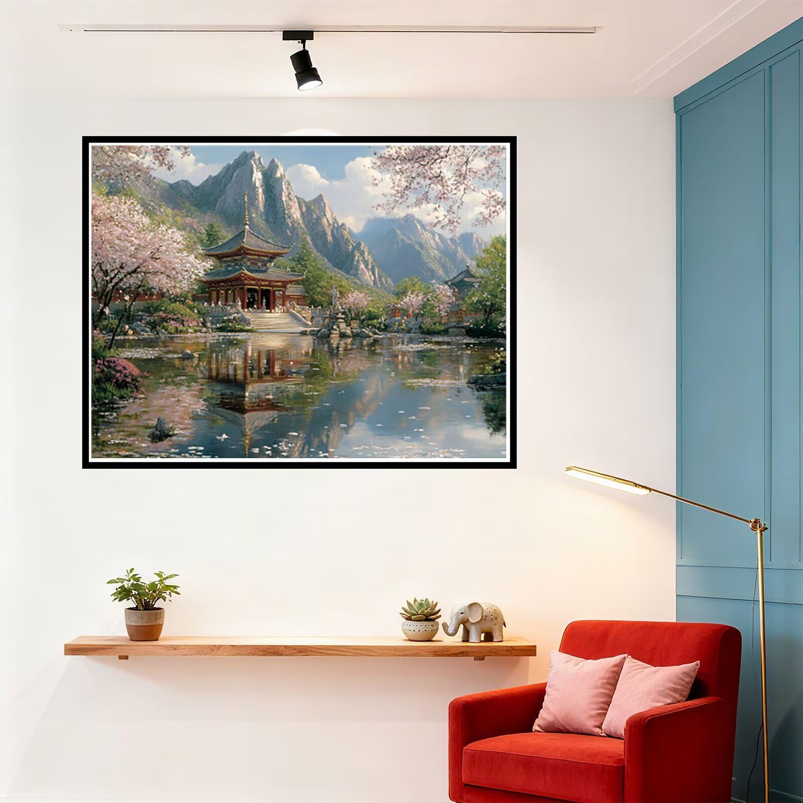 See Malen Nach Zahlen Erwachsene Landschaft Malen Nach Zahlen Kinder ab 7, DIY Set Erwachsene Bastelsachen Kreativ Set für Kinder Geschenke für Männer, Weihnachten Halloween Deko 60x80cm H - 758