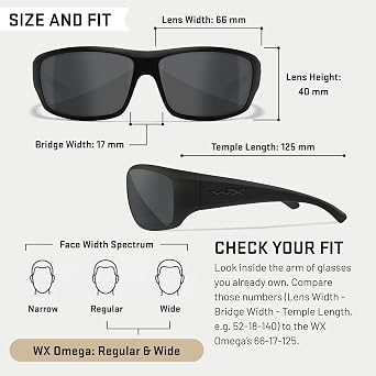 Wiley X WX Omega Sunglasses, Safety Glasses for Men and Women, UV Eye Protection