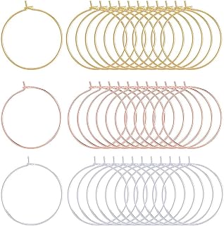 SUNNYCLUE 150PCS 3 Colors 20mm Brass Wine Glass Charms Round Beading Hoops Ring Earring Findings for DIY Earring Jewellery Making Party Favors Wedding Festivals Decoration