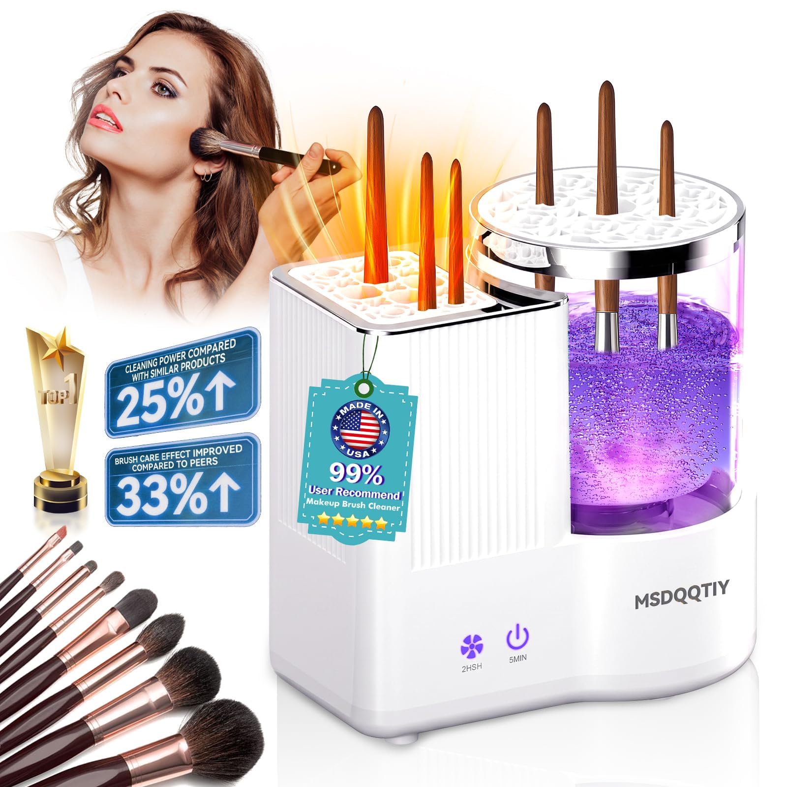 Photo 1 of MSDQQTIY Electric Makeup Brush Cleaner