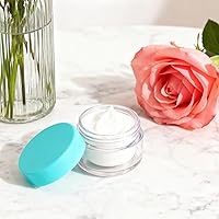 Vista 4 de Tarros cosméticos de plástico transparente con tapas blancas (verde)