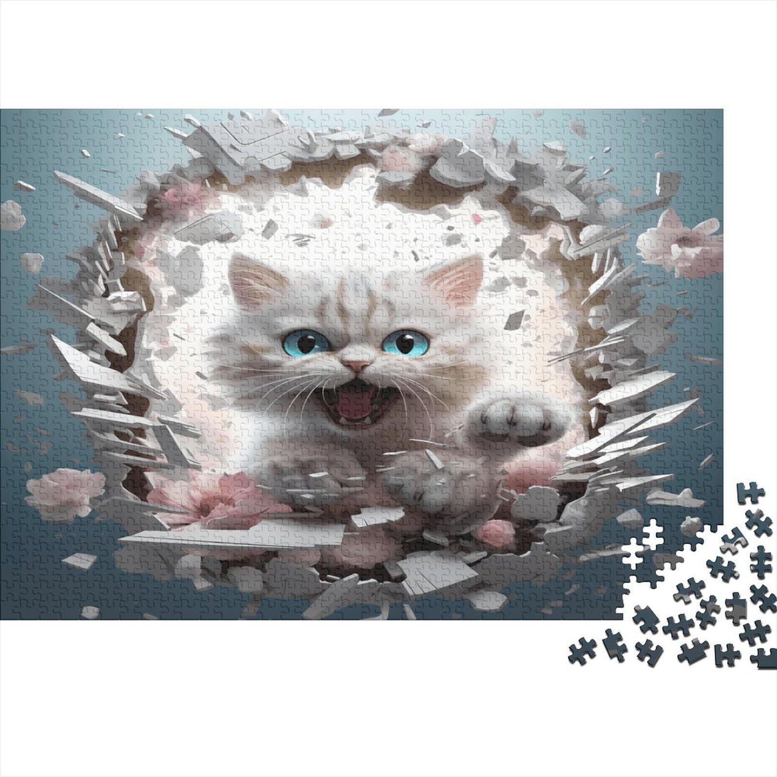 Cat Puzzles, Puzzle 1000 elementów, Puzzle dla dorosłych, wysokiej jakości nadruk Puzzle 1000 sztuk (75 x 50 cm)