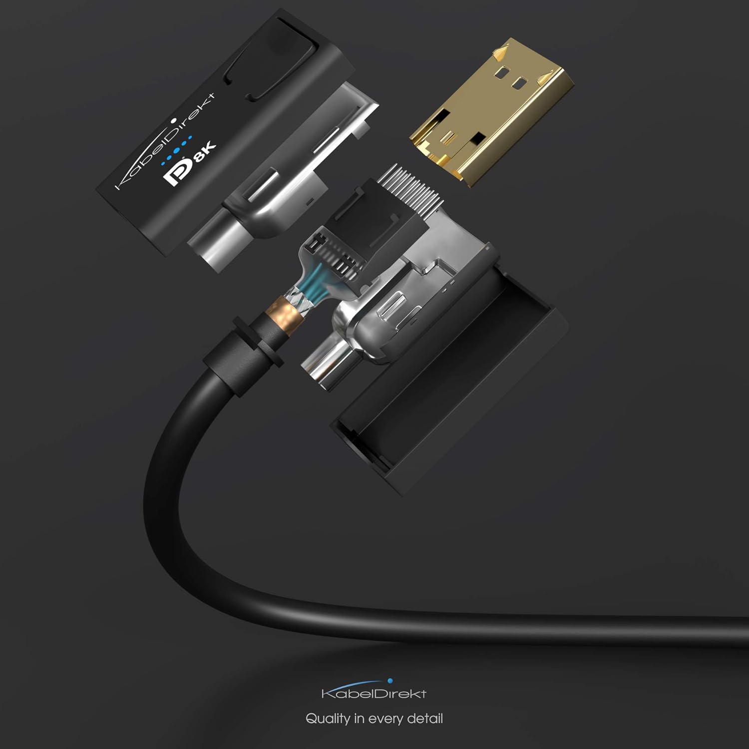 Best Promo KabelDirekt – 15ft – DisplayPort Cable, DP 1.4, VESA-Certified (8K at 60Hz, 144Hz, HDR10 – Ideal for Gaming Monitors, FreeSync/G-SYNC, Officially Tested to VESA Standards, Black)
