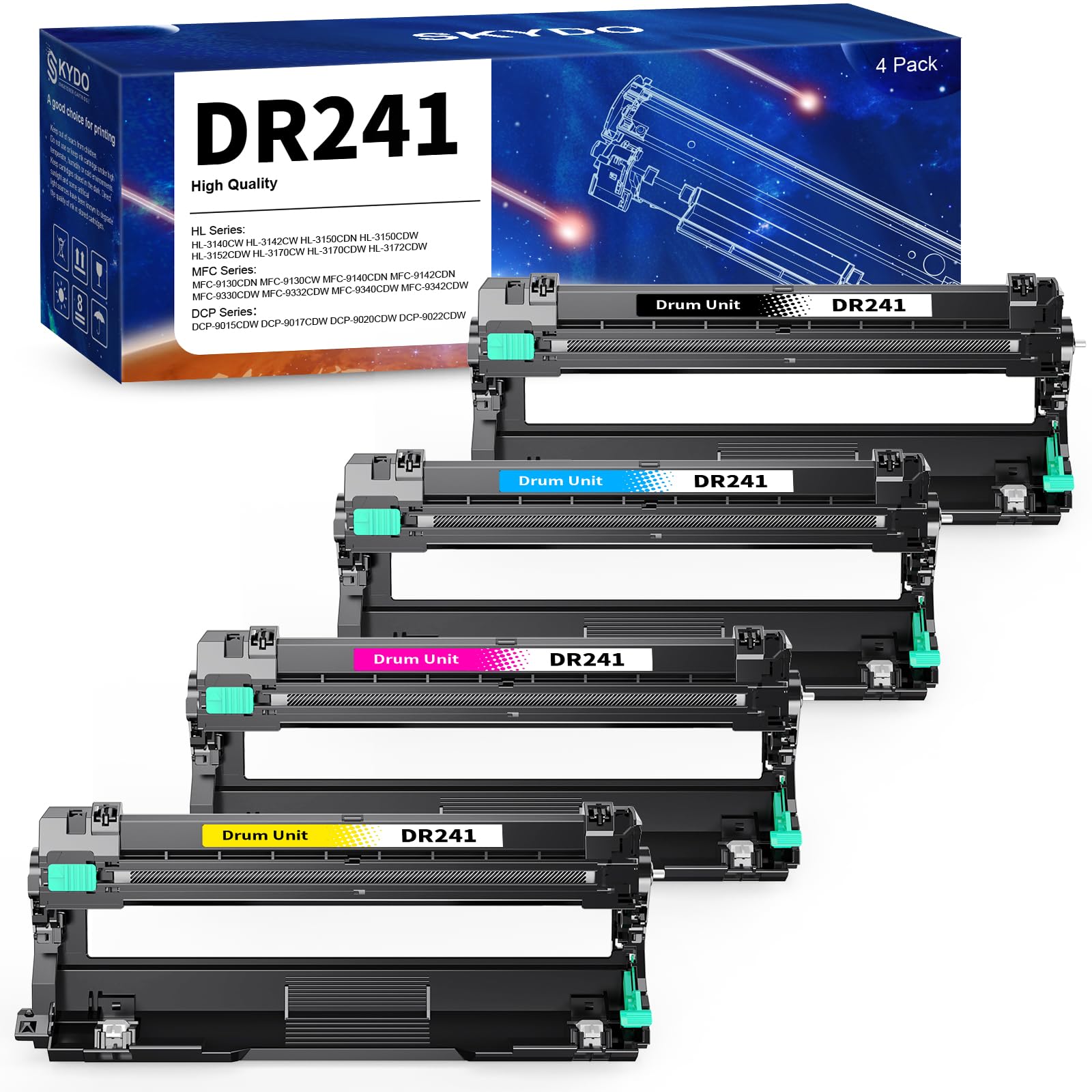 Skydo DR241CL Tamburo compatibile per Brother DR241 DR248CL Tamburo Compatibile per Brother DCP-9015CDW DCP-9017CDW HL-3140CW HL-3142CW MFC-9130CW MFC-9140CDN Stampanti