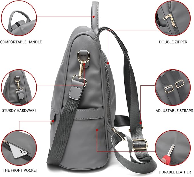 CHERUTY Women Backpack Purse PU Leather Anti-theft Casual Shoulder Bag Fashion Ladies Satchel Bags