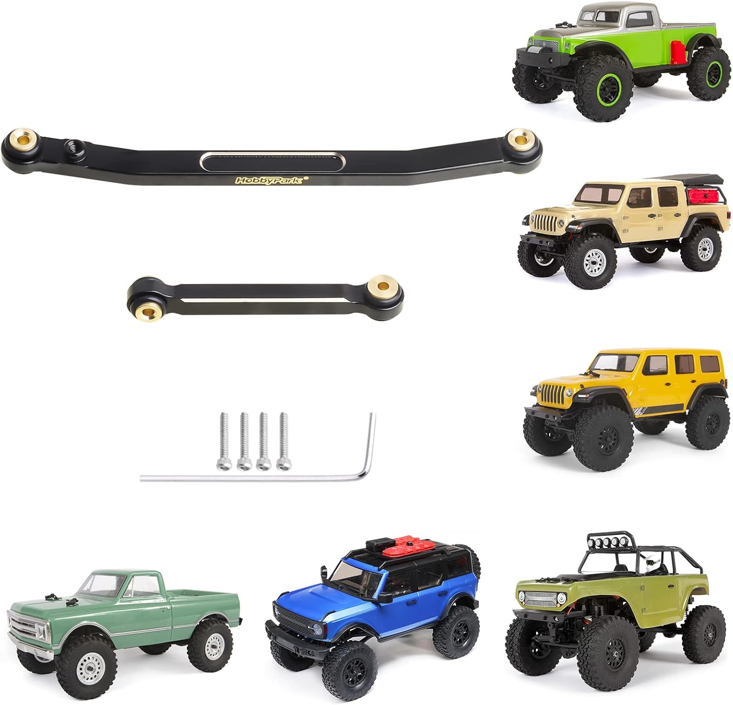 HobbyPark Brass Steering Links Linkage Set for Axial SCX24 Upgrades High-Tightening Compatible with Gladiator Bronco C10 JLU Deadbolt B17 1/24 Scale