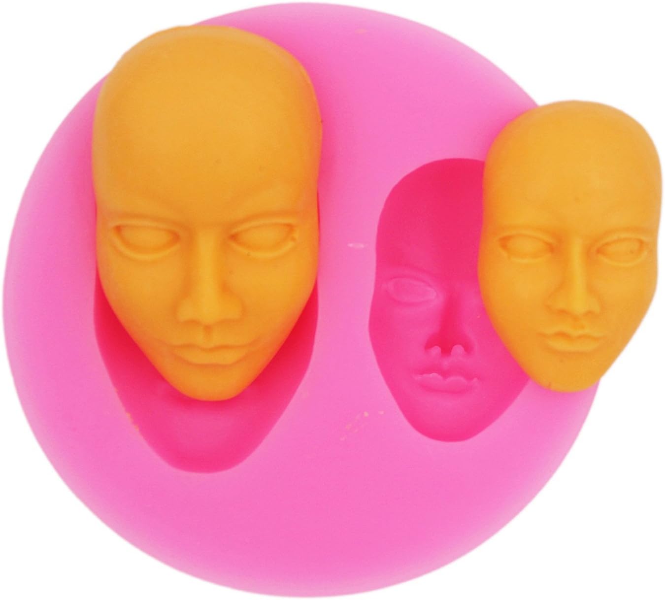 COMIART 3D Face Mold Silicone Mould for Soap Art Making Candy Fondant Cake Pottery Clay Sculpture Modeling Fimo