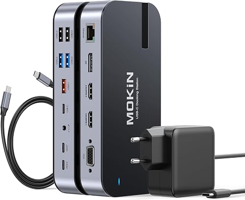 Station d'accueil USB C Docking Double Moniteur avec Adapt MOKiN